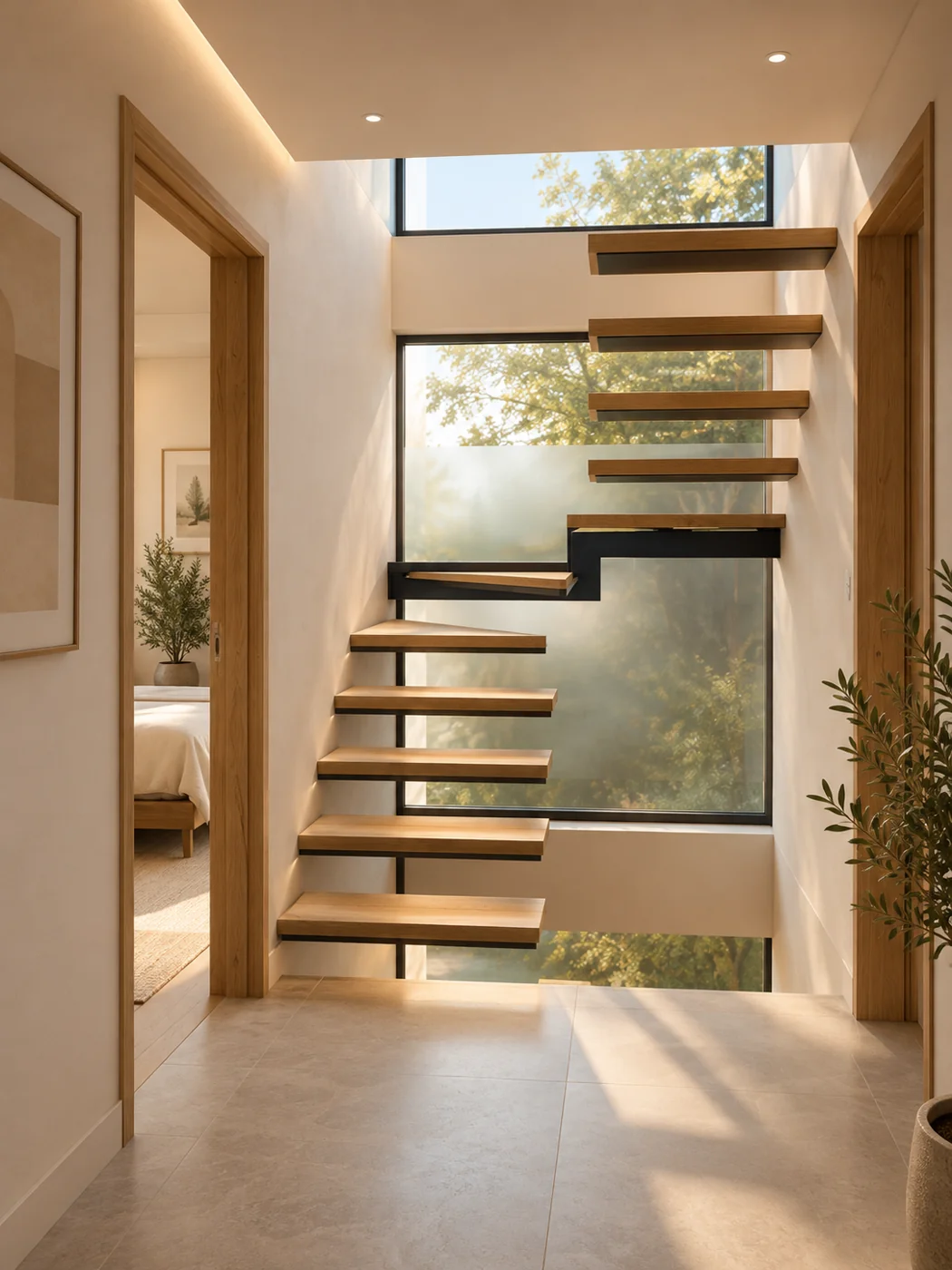 Illustrative CGI of floating staircase